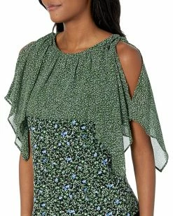 MICHAEL Michael Kors Floral Tie Shoulder Flounce Top | Shirts & Tops -MICHAEL Michael Kors Sales Store 91osiZHavOL. AC SR736920