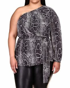 MICHAEL Michael Kors Plus Size Snake One Shoulder Tunic | Shirts & Tops